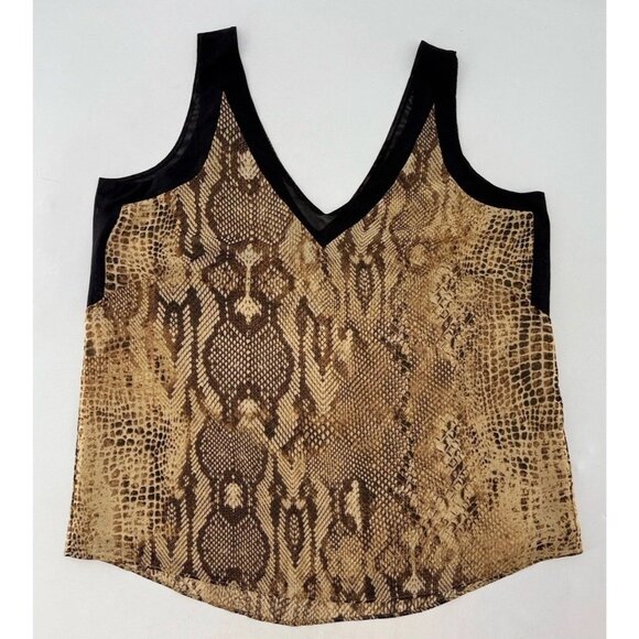 Anne Klein Snakeskin Sleeveless Chiffon Blouse Size 14 Preppy Event - Picture 1 of 11